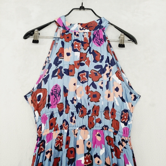 New Cleobella Iman Waterlily Blue Purple Floral Ankle Dress P3783 - Picture 4 of 9